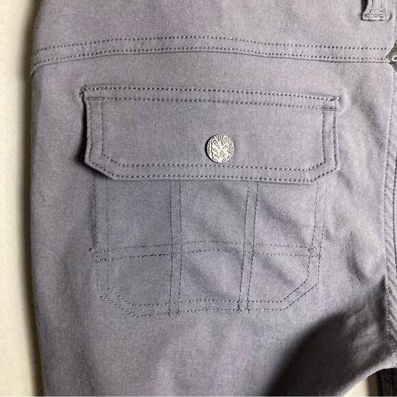 Prana convertible pants women's size 8 gray Monarch capri GORPcore Granola hike - Picture 9 of 11